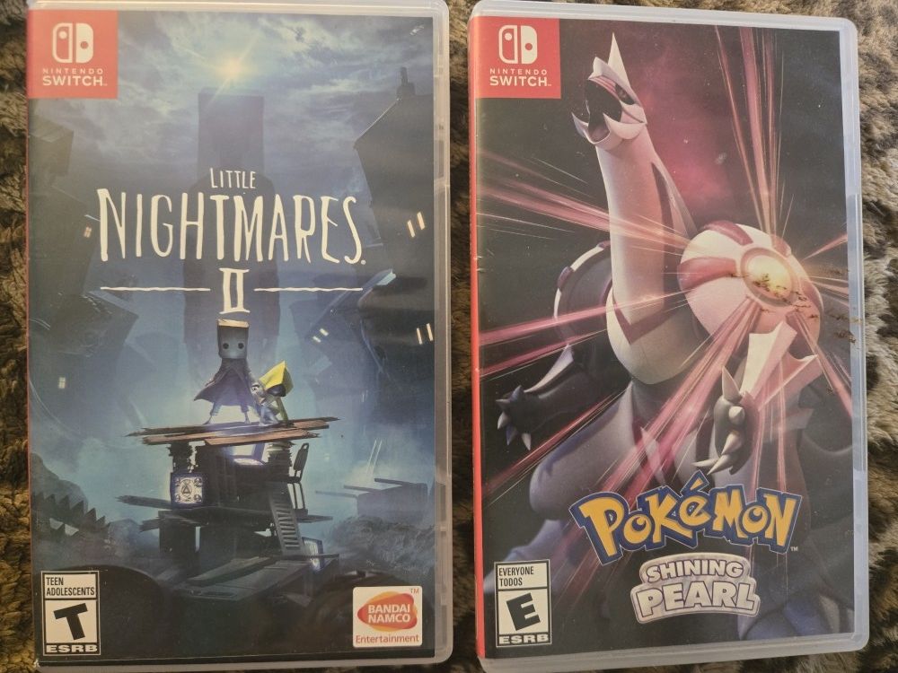 Pokémon Shining Pearl & Little Nightmares 2 Nintendo Switch Game Lot