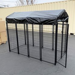 BRAND NEW $230 Large Heavy Duty Kennel with Cover (8 x 4 x 6 FT) Dog Cage Crate Pet Playpen 