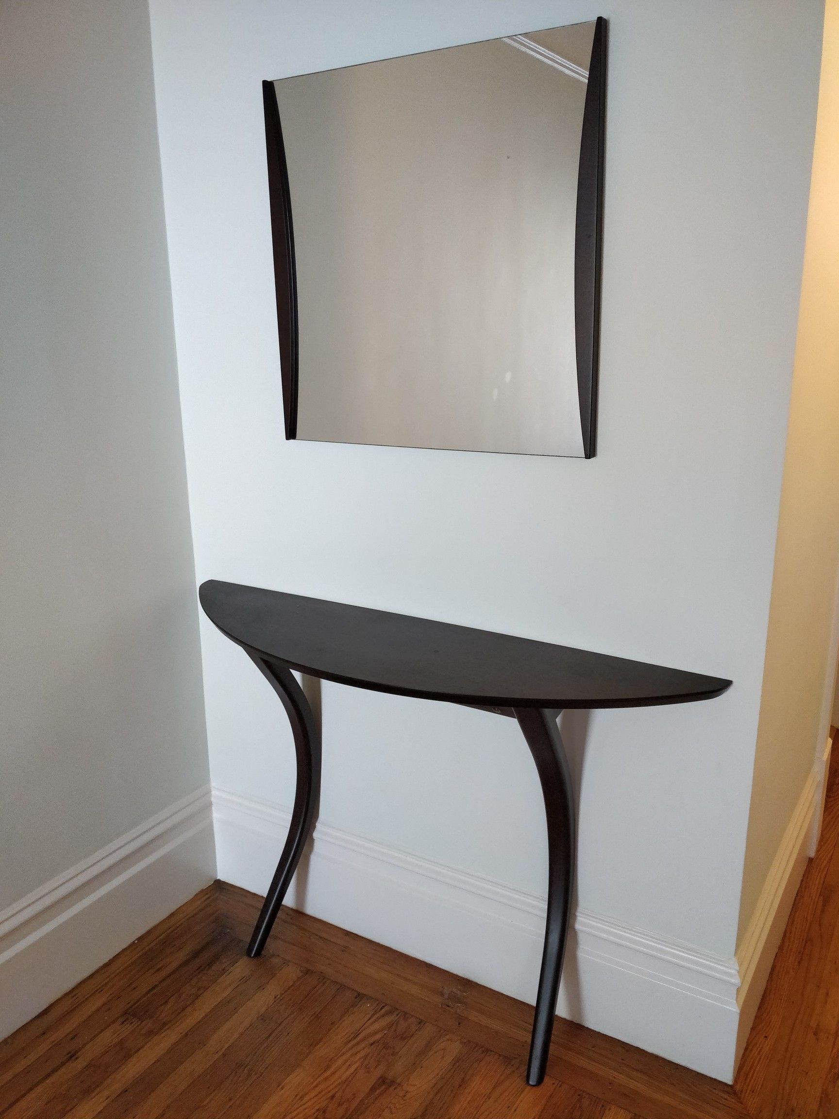 Modi Wall Console & Mardi Mirror by Calligaris of Italy, Espresso