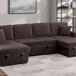 Corduroy Sectional Sleeper Sofa 