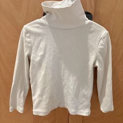 Mini Boden Kids Cream Long Sleeve Turtleneck Long sleeve top shirt size 3-4Y tank tee  Comes from pet free smoke free home Washed with detergent & san