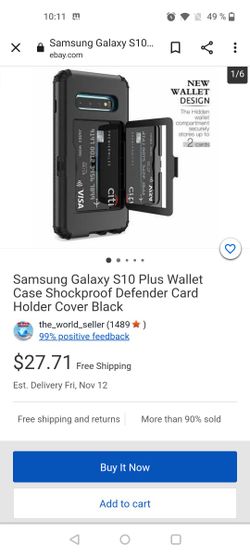 Samsung Galaxy S10 Plus Impact Proof Wallet Case With Lanyard