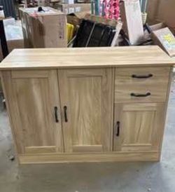 Assembled New Wood Buffet Sideboard with 3 Doors 2drawers Entryway Serving Storage Cabinet