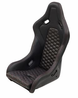 Black Racing Bucket Seat with Red Stitching