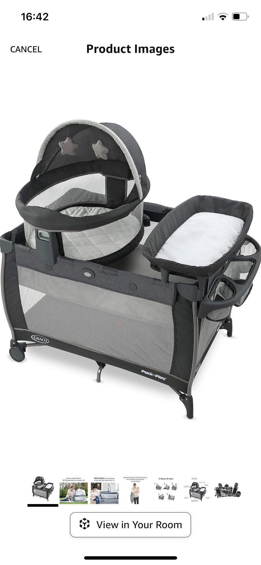 Bassinet & Changing Table For Pack N Play 