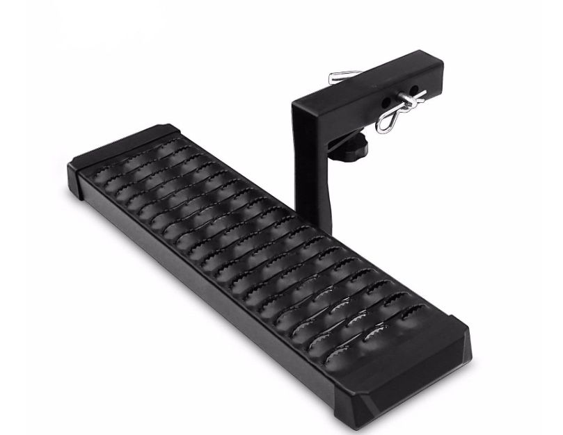 TAC Hitch Step Compatible With 2" Rear Hitch Receiver 7.3" Width With 6" Drop SUV Pickup Truck Van Bumper Protector Universal Aluminum Black (Hitch Pi