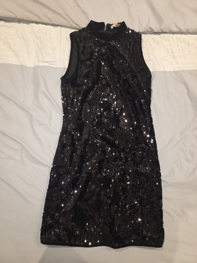FOREVER 21 Black Sequin Bodycon Mini Dress