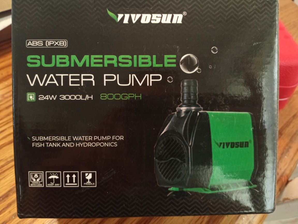 Vivosun submersible pump for pond or fish tank brand new in box