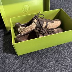 Brown Monogram Coach Shoes