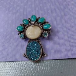All Blue Gemstones Pendant/Pin
