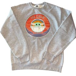 Disney The Child Sweatshirt Baby Yoda Grey Size Small 50% Cotton 50% Polyester   No stains or holes. Soft  Cheat 19” across pit to pit Shoulders 19” a