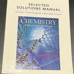 SELECTED SOLUTIONS MANUAL Kathleen Thrush Shaginaw • Mary Beth Kramer CHEMISTRY A MOLECULAR APPROACH