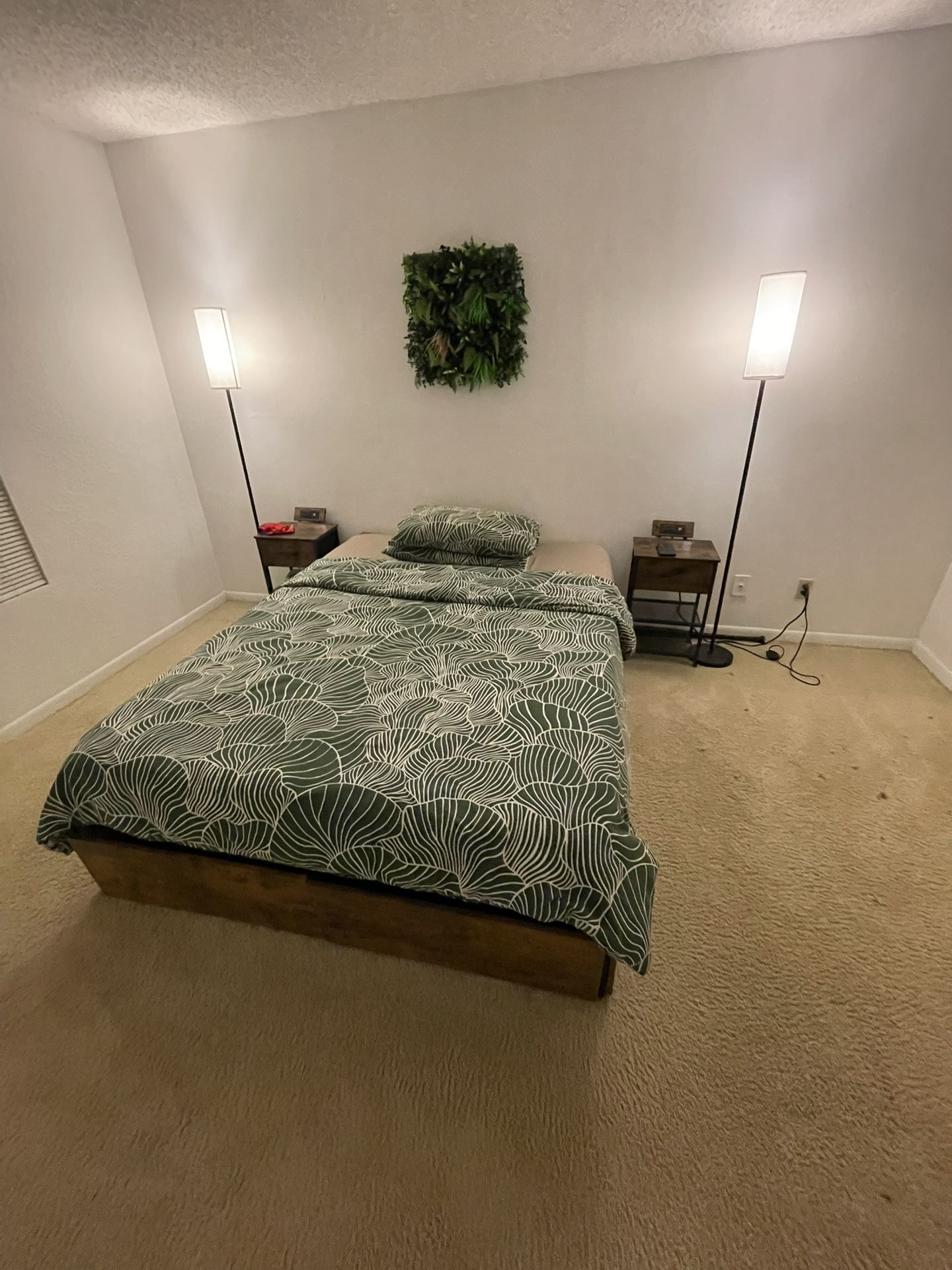 Wood Colored Queen Size Bed Frame