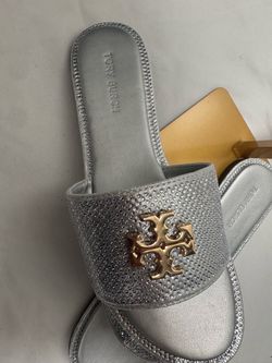 Tory Burch Crystal Embellished Slide Sandals
