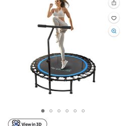 SereneLife 40"/48" Foldable Mini Trampoline – Adjustable Handle, Quiet Rebounder