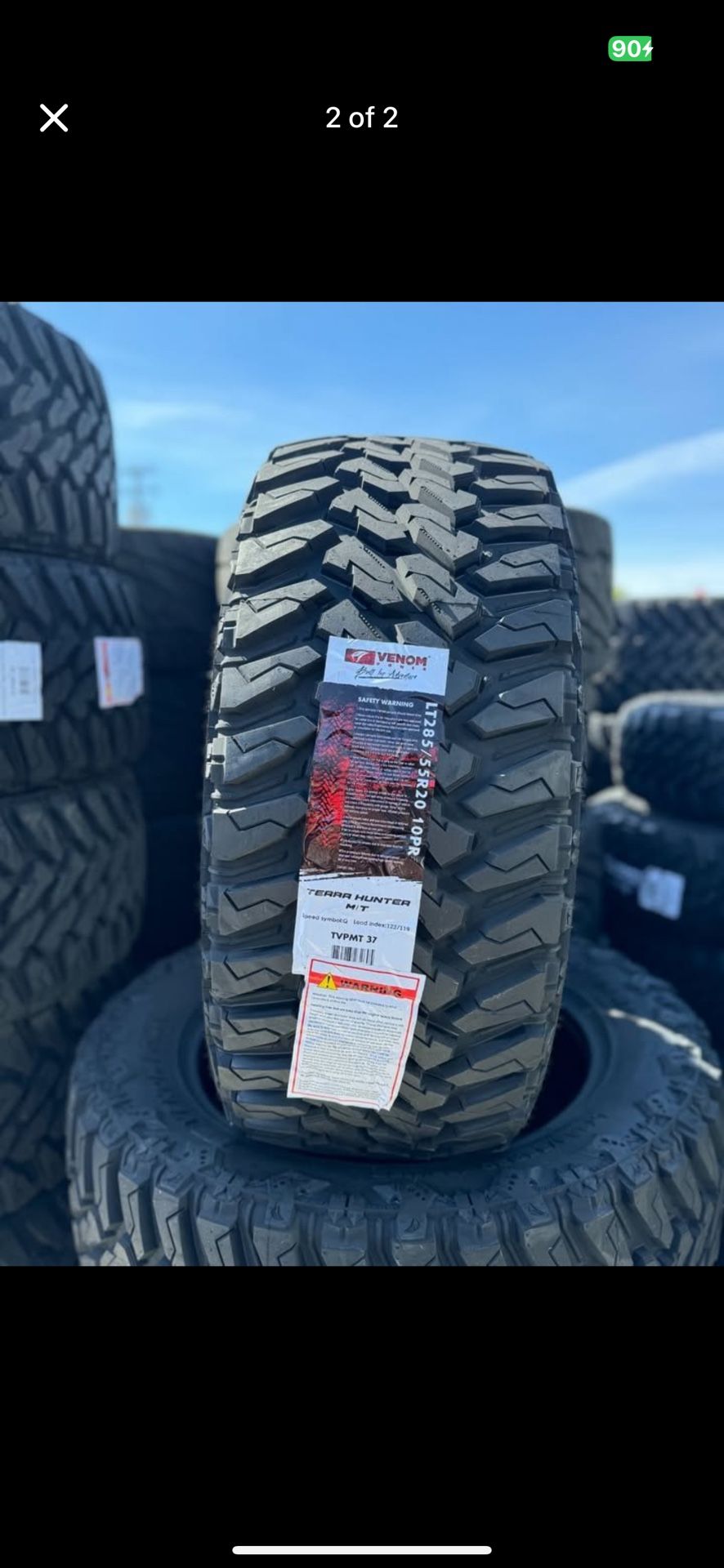 285/55/20LT Venom Terra Hunter M/T 10ply Tires