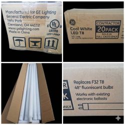 GE Cool White LED T8 tube lamps