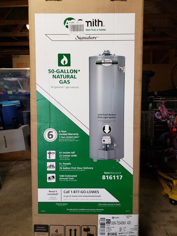 AO.Smith Signature 50Gallon Tall 6Year Natural Gas Water Heater for
