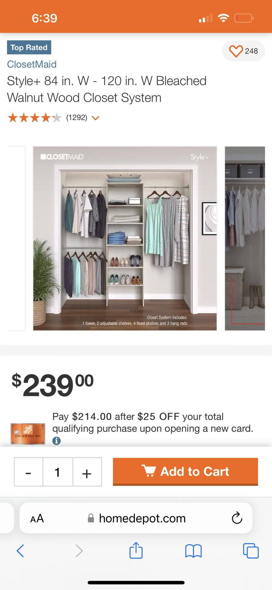 Closetmaid/ Closet Organizer