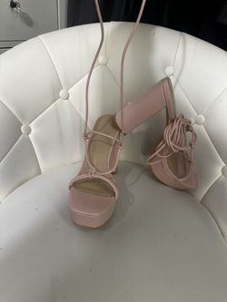 Baby Pink Tie Up Heels