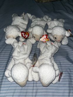 5x Beanie Babies Fleece Lamb