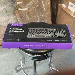 FuryCube IP98 RGB Gaming Keyboard w/ Volume Knob – Pink/White