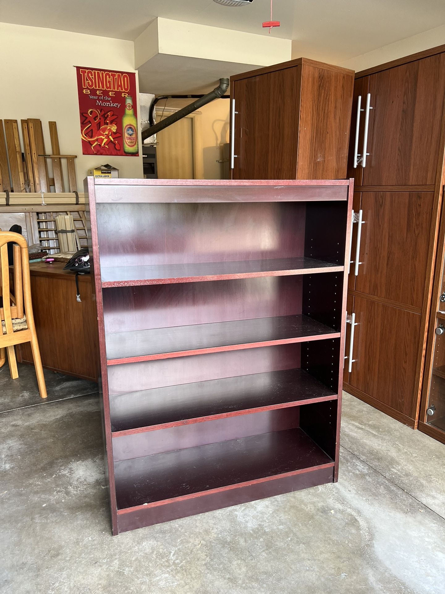 chesnut brown bookshelf/bookcase (set of 2)