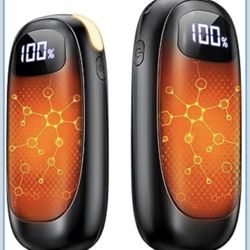 Calentadores de manos recargables, paquete de 2, calefacción eléctrica de doble cara con pantalla LED y linterna, máximo 127 ℉, calentador de bolsillo