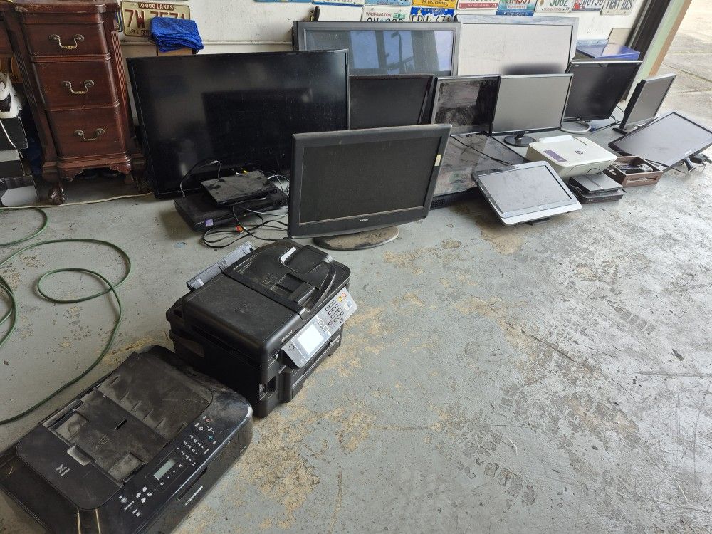 Electric Lot  TVs Monitors Playstation Printers Big Lot. All For $45