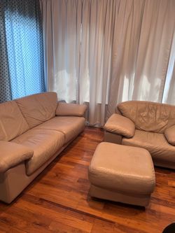 Free!!Leather living room furniture set 4 p.