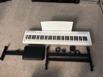Yamaha p-105wh 88 key piano with stand and seat