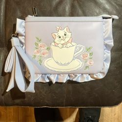 NEW Disney The Aristocats Marie Tea Cup Floral Wristlet Pouch