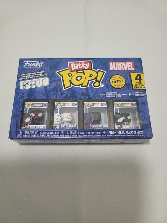 Funko Bitty Pop!: Marvel's Spider-Man 4-Pack W/ Symbiote Suit CHASE NIB (RX)