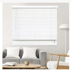 Faux Wood Blinds (WHITE) - TWO SETS