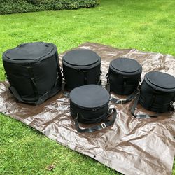 Grove Percussion 🥁 Drum Set Padded Cases With Cymbal Holders 