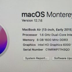 MacBook Air 13" Early 2013 Monterey