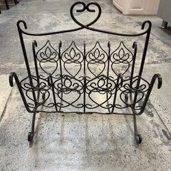 Vintage Wroth Iron Magazine Rack