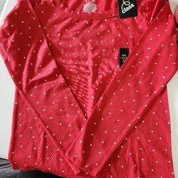 Girls Art Class Red Polka Dot Long Sleeve Shirt