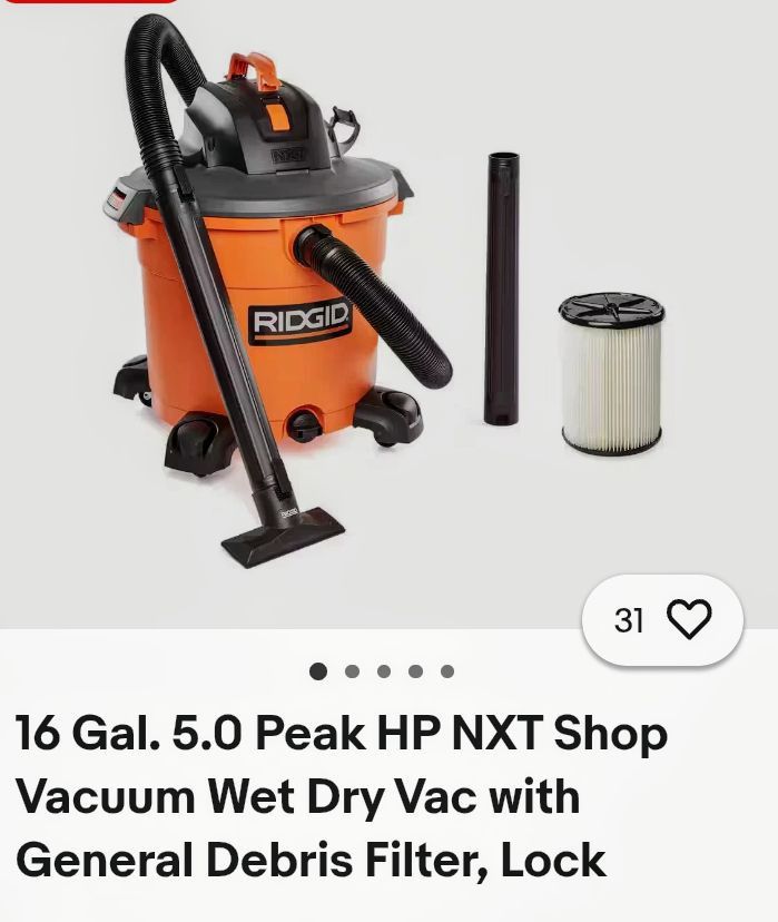 RIDGID PRO VACUUM CLEANER PRO . Shop Or Home. 16 GALLON. Open BOX.