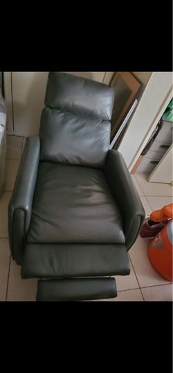 Dark Gray Leather Recliner Chair