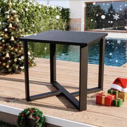 All-Weather Aluminum Garden Outdoor Patio Square Side Table