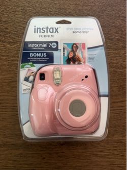 Brand New Fujifilm Instax Mini 7+ Pink Camera w/ Bonus Film