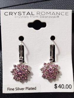 Crystal Romance Pink Burst Swarovski Earrings