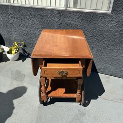 Antique maple bar cart