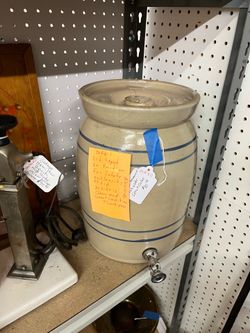 Vintage Stoneware Crock Water Cooler