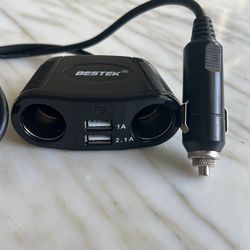 Bestek Car Socket Splitter With 2 USB 