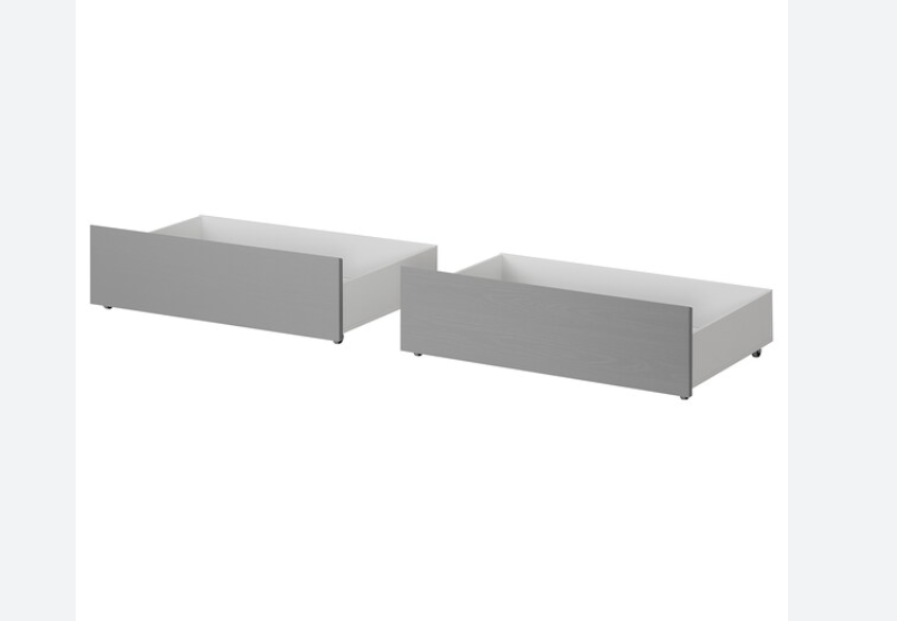 IKEA Malm, Under Bed Drawers (Queen/King), Gray (still In box)