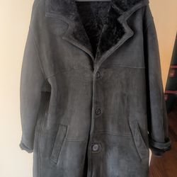 Men's Genuine Shearling Coat Jacket Size L 
