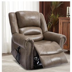 Duel motor power lift chair lay flat recliner chair electric recliner for elderly remote control infinite position standing assistance faux leather br