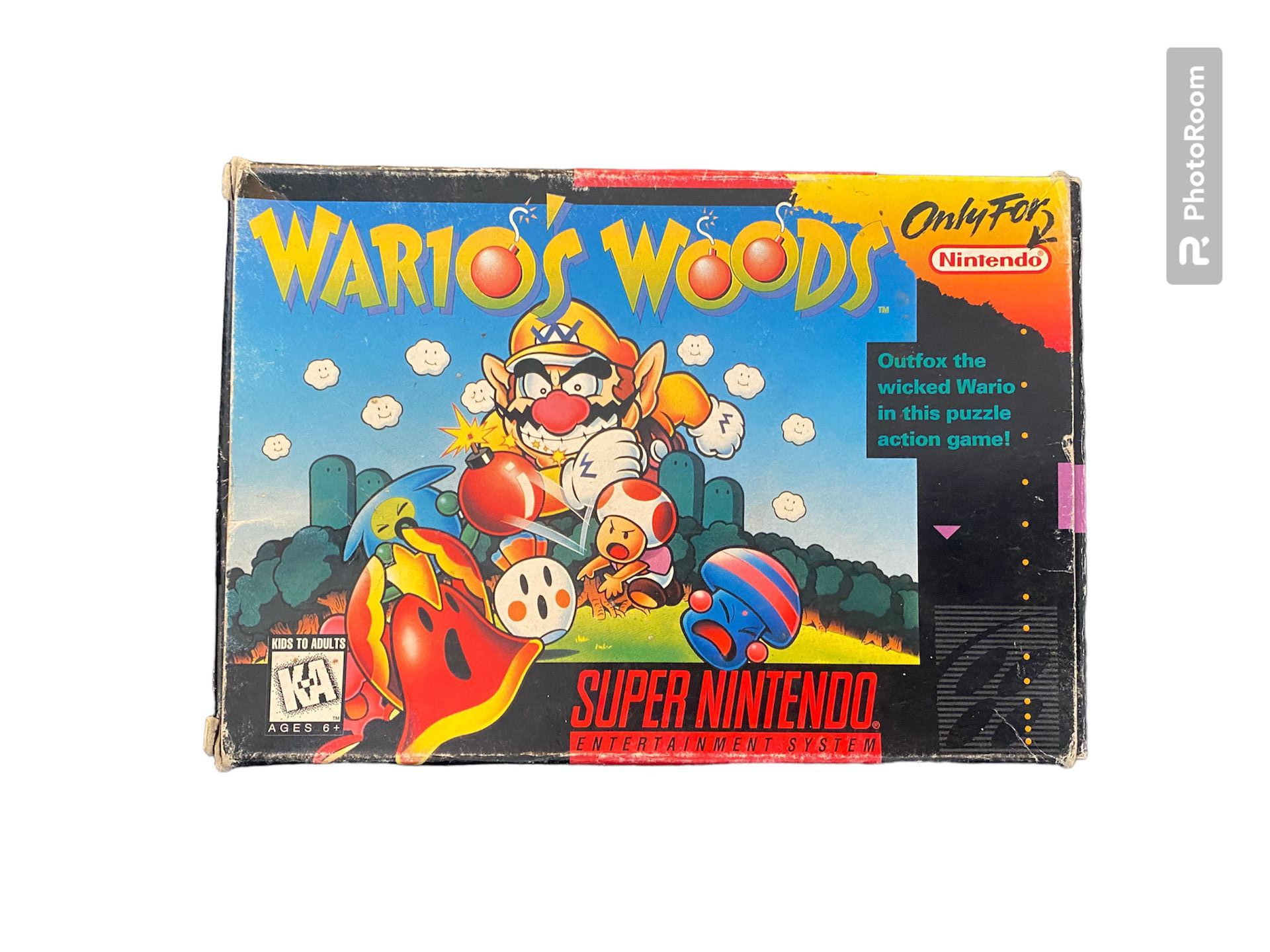 Super Nintendo Warios Wood With Manual SNES 